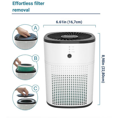 Air purifier control panel with settings